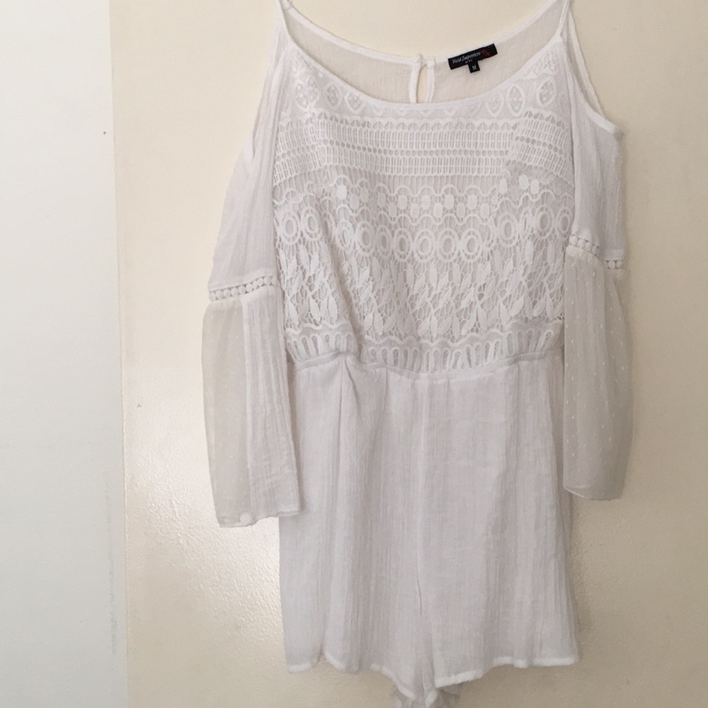 White Flare Sleeve Romper